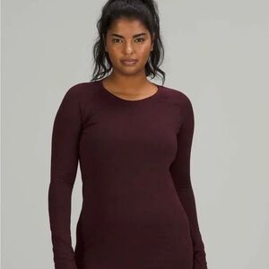 Lululemon Women’s Size 6 Burgundy Long Sleeve Athletic Activewear Workout Yoga